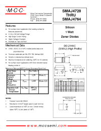 Datasheet SMAJ4750 manufacturer MCC