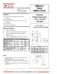 Datasheet SMBJ100 manufacturer MCC