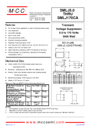 Datasheet SMLJ26CA manufacturer MCC