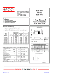 Datasheet SOD4002 manufacturer MCC