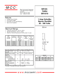 Datasheet SR1010 manufacturer MCC