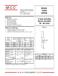 Datasheet SR206 manufacturer MCC