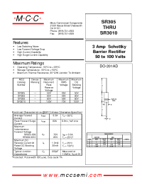 Datasheet SR305 manufacturer MCC