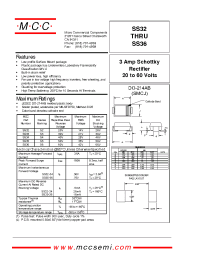 Datasheet SS36 manufacturer MCC