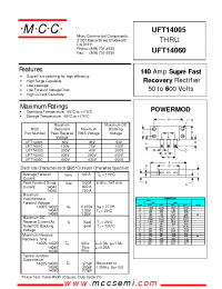 Datasheet UFT14005 manufacturer MCC
