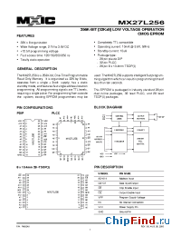 Datasheet 27L256-25 manufacturer Macronix