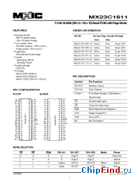 Datasheet MX23C1611TC-10 manufacturer Macronix