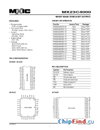 Datasheet MX23C4000MC-10 manufacturer Macronix
