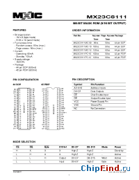 Datasheet MX23C8111 manufacturer Macronix