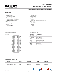 Datasheet MX23L12810AMC-10G manufacturer Macronix