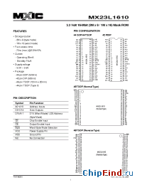 Datasheet MX23L1610MC-10 manufacturer Macronix