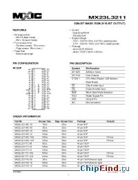 Datasheet MX23L3211MC-10 manufacturer Macronix