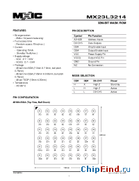 Datasheet MX23L3214TI-90 производства Macronix