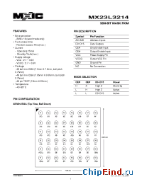 Datasheet MX23L3214XI-10 производства Macronix