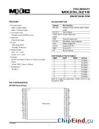 Datasheet MX23L3216 manufacturer Macronix