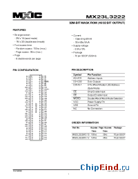 Datasheet MX23L3222MC-10 manufacturer Macronix