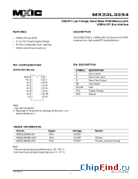 Datasheet MX23L3254MI-20G manufacturer Macronix