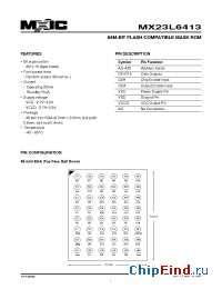 Datasheet MX23L6413XI-90G manufacturer Macronix