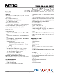 Datasheet MX25L1605ZMI-20 manufacturer Macronix