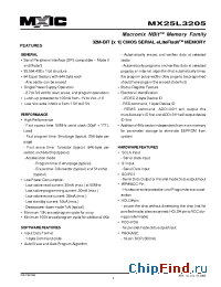 Datasheet MX25L3205MI-20G manufacturer Macronix