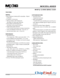 Datasheet MX25L4005M2C-15G manufacturer Macronix