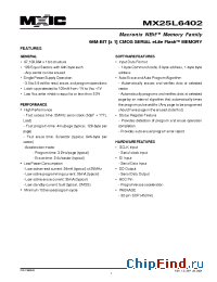 Datasheet MX25L6402MC-40 manufacturer Macronix