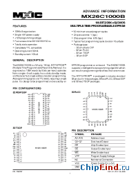 Datasheet MX26C1000BPC-10 manufacturer Macronix