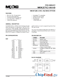 Datasheet MX27C1610-10 manufacturer Macronix