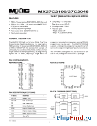 Datasheet MX27C2100PC-90 производства Macronix