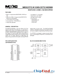 Datasheet MX27C4096PC-10 manufacturer Macronix