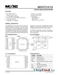 Datasheet MX27C512 manufacturer Macronix