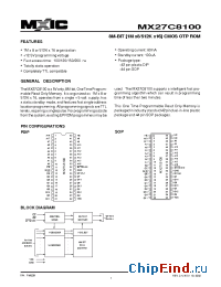 Datasheet MX27C8100-10 производства Macronix