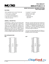 Datasheet MX27C8111MC-10 manufacturer Macronix