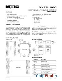 Datasheet MX27L1000-15 manufacturer Macronix