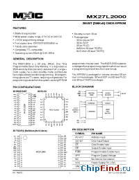 Datasheet MX27L2000TC-25 производства Macronix