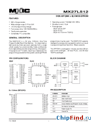 Datasheet MX27L512-20 manufacturer Macronix