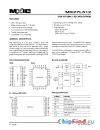 Datasheet MX27L512PC-12 производства Macronix