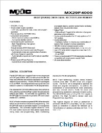 Datasheet MX29F4000PC-12 производства Macronix