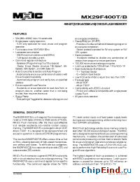 Datasheet MX29F400BTC-12 manufacturer Macronix