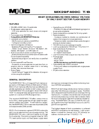 Datasheet MX29F400CBMI-90G manufacturer Macronix