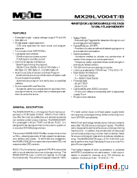 Datasheet MX29LV004TQC-90G manufacturer Macronix