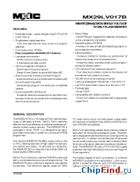 Datasheet MX29LV017BTI-90 manufacturer Macronix