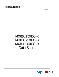 Datasheet MX88L250EC-X manufacturer Macronix