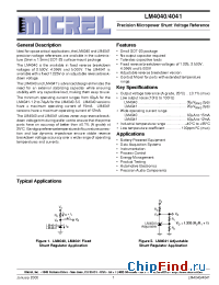 Datasheet LM4040AIM3-4.1 manufacturer Micrel