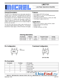 Datasheet LMC7101 manufacturer Micrel