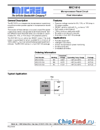 Datasheet MIC1810-15U manufacturer Micrel