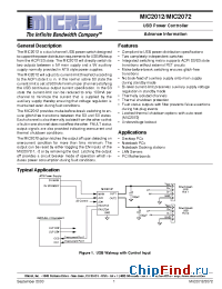 Datasheet MIC2012-1PCQS manufacturer Micrel