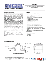 Datasheet MIC2203YMM manufacturer Micrel