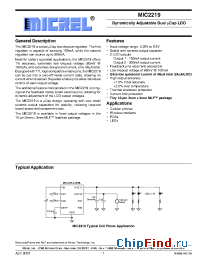 Datasheet MIC2219-PSBML производства Micrel