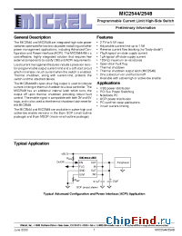 Datasheet MIC2544-1BMM производства Micrel
